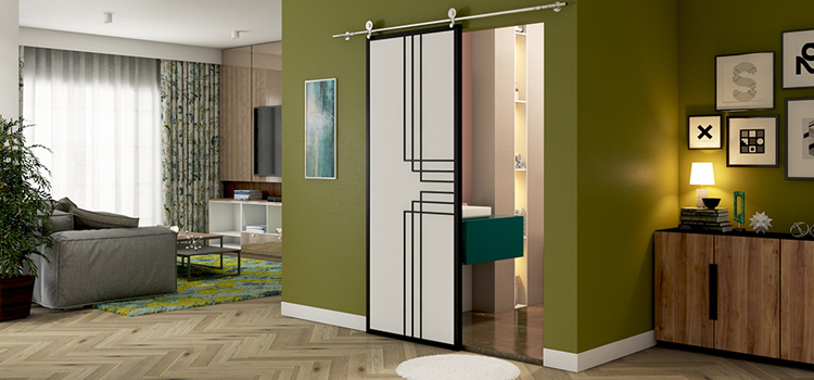 sliding bathroom door installation in Pinecrest
